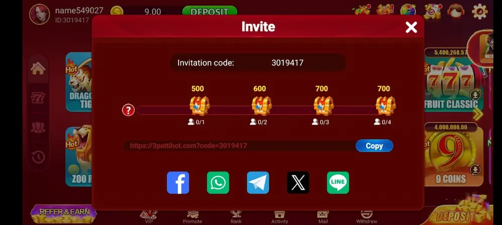 3patti hot Game login